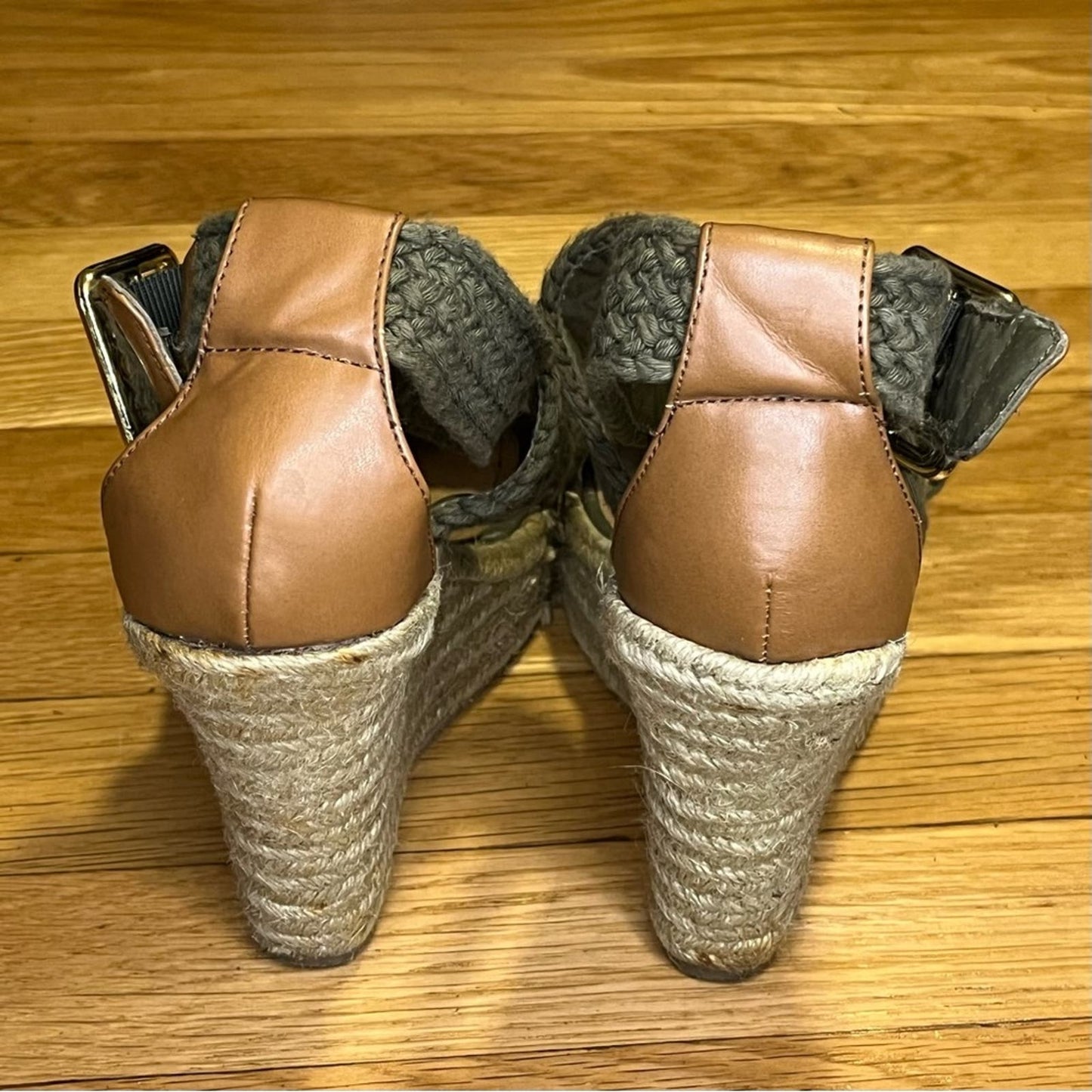Steve Madden Olive Woven Espadrille Platform Sandal - Size 6.5