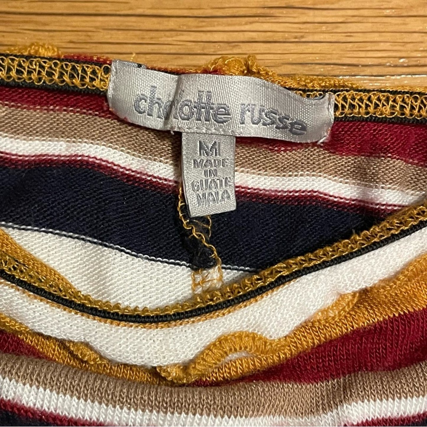 Charlotte Russe Off Shoulder Striped Knit Top - Size M