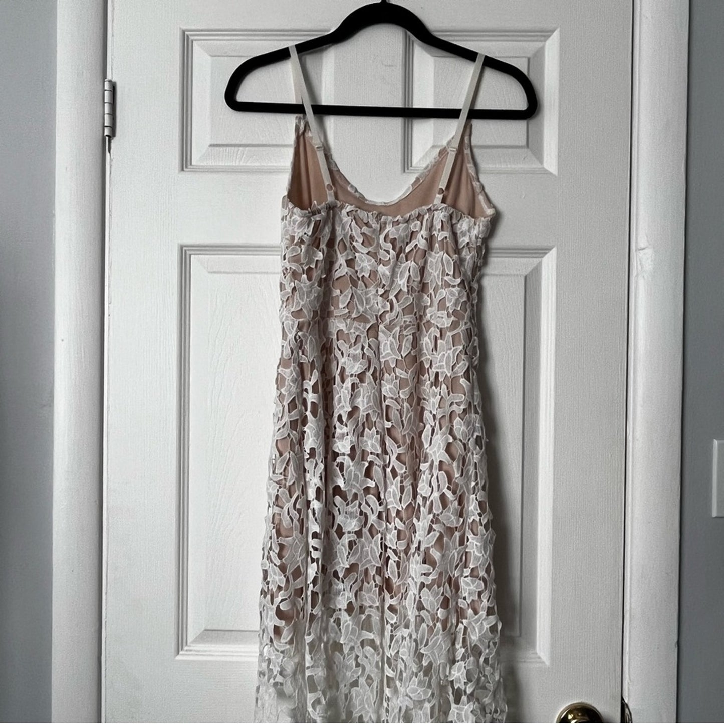 Lace Overlay A-Line Hi-Low Dress - Size M