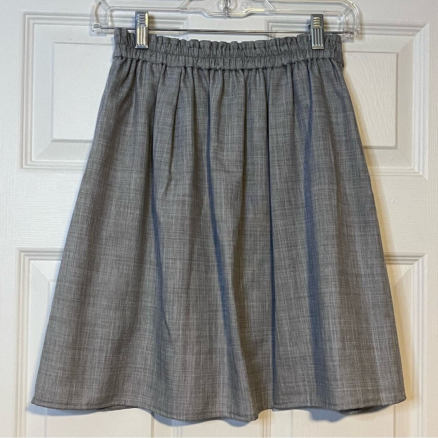 Gray/Black Plaid Overlay Reversible Skirt