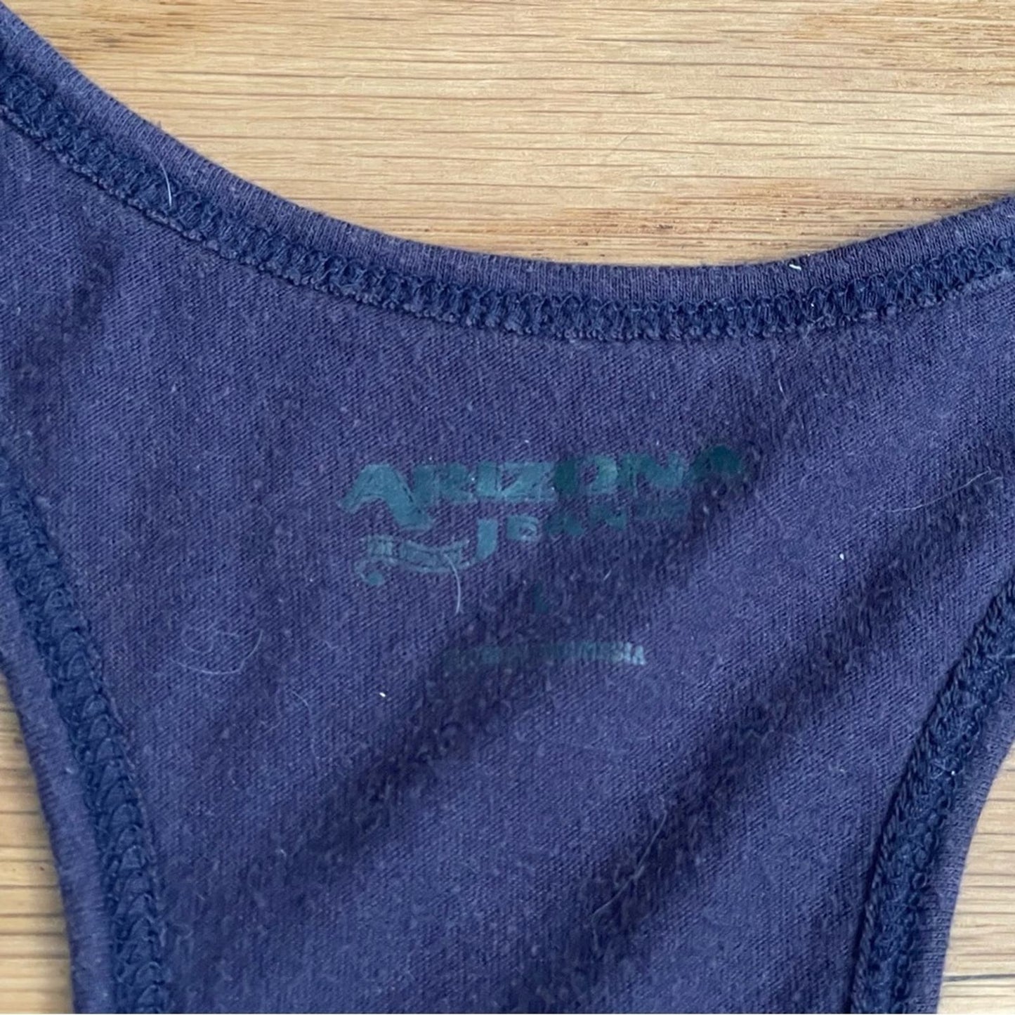 Arizona Jeans Navy Racerback Tank w/Crochet Trim - Size L