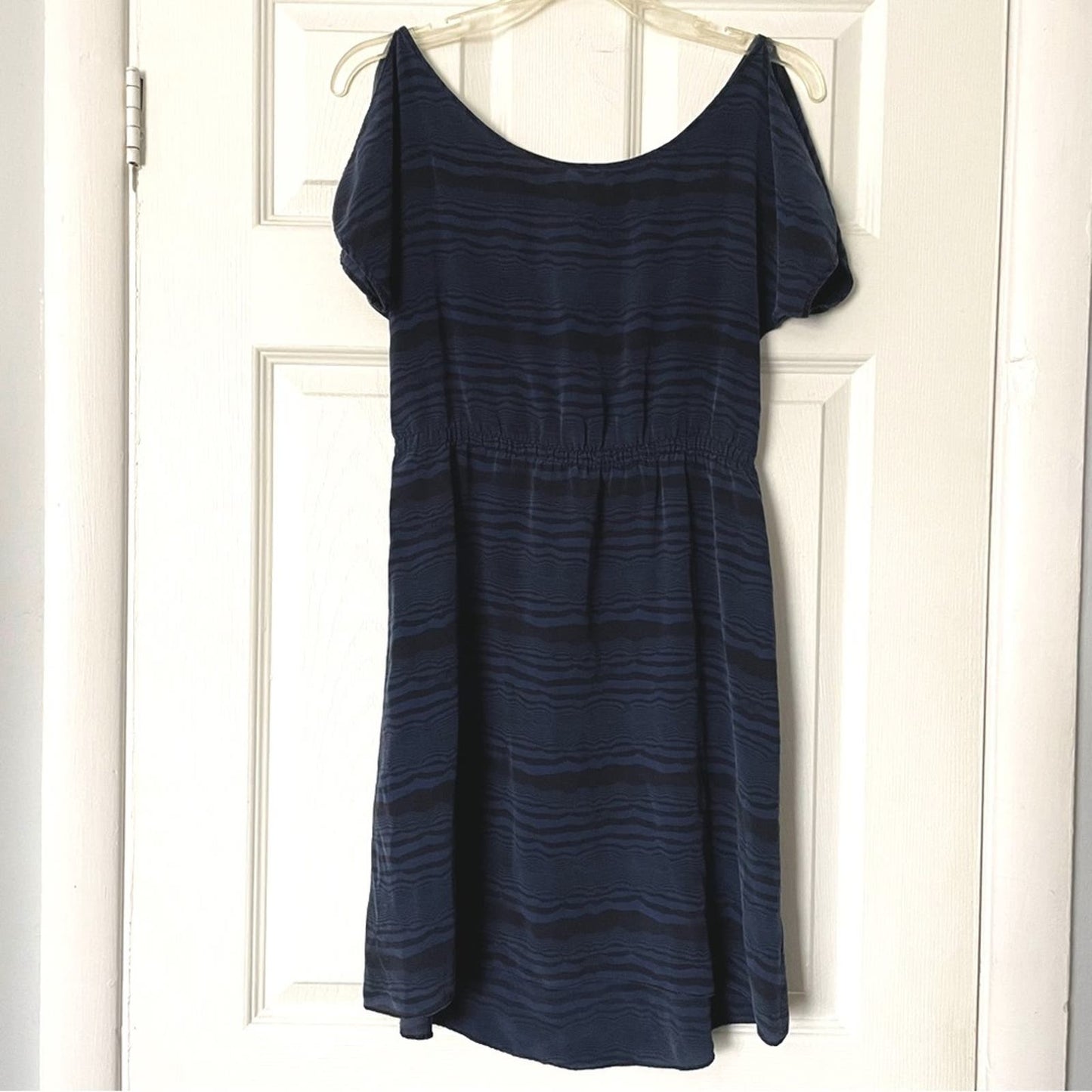 Geren Ford Navy/Black Short Sleeve Silk Dress - Size XS