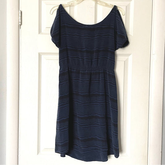 Geren Ford Navy/Black Short Sleeve Silk Dress - Size XS