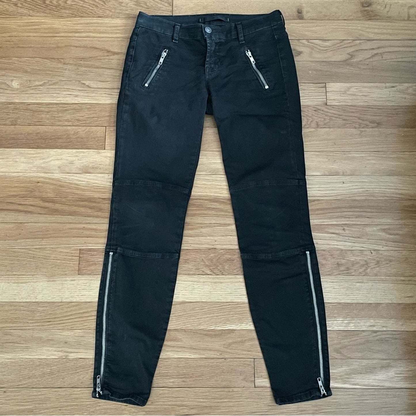J Brand Black Agnes Leggings w/Zippers & Snap Pockets - Size 25