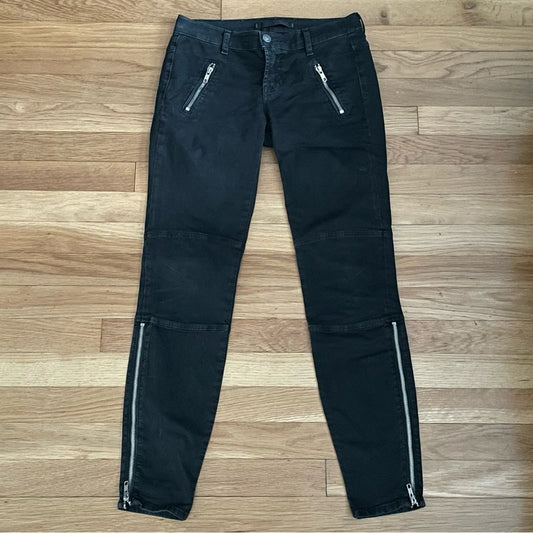 J Brand Black Agnes Leggings w/Zippers & Snap Pockets - Size 25
