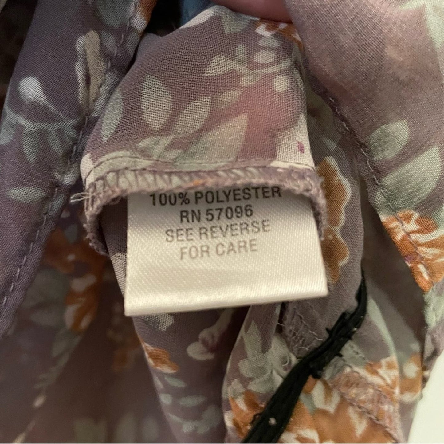 Quintessential Short Sleeve Gray Floral Tie-Neck Blouse - Size M