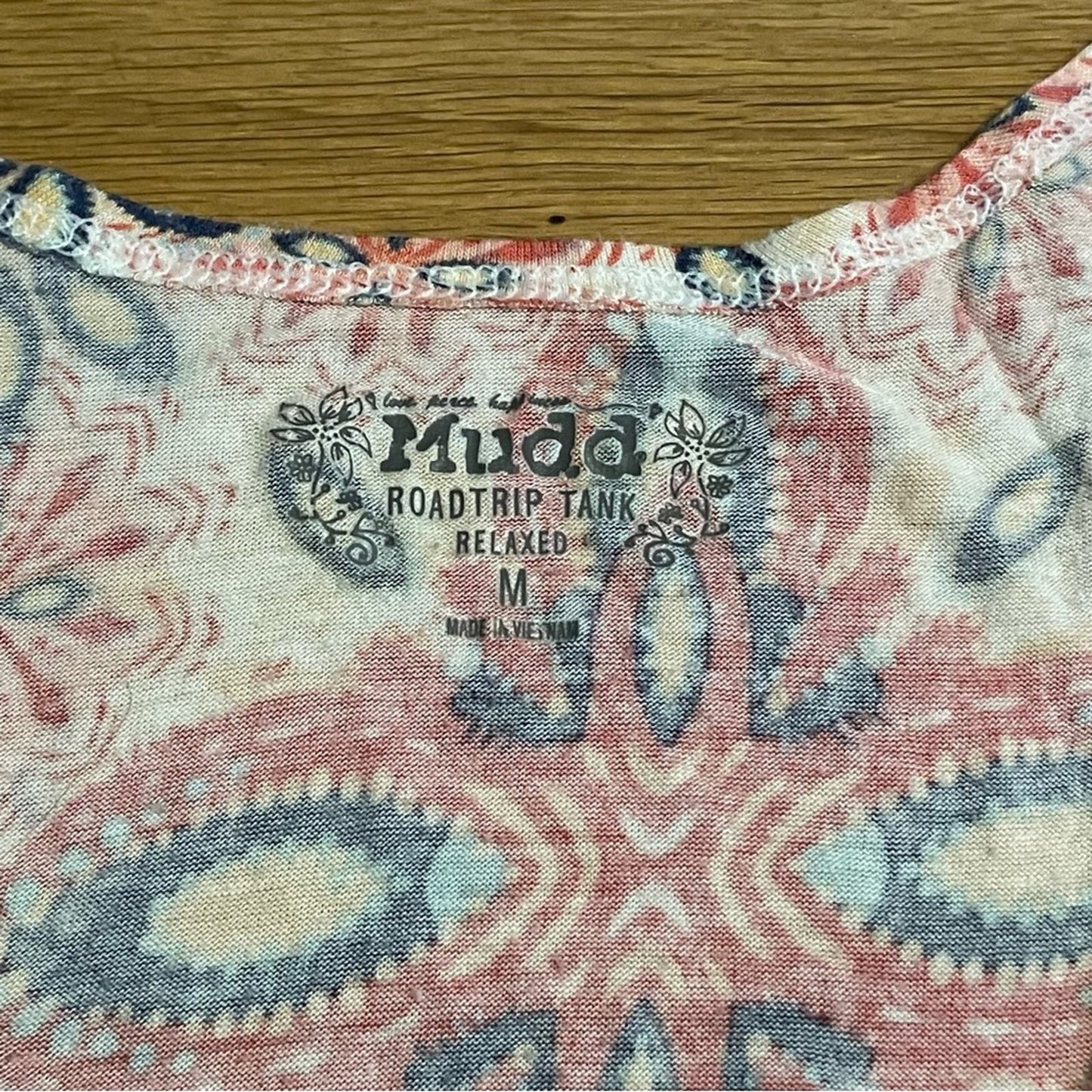 Mudd Pink Patterned Roadtrip Tank - Size M