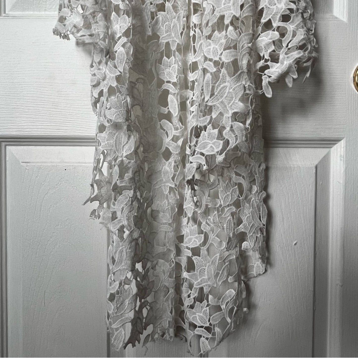 Lace Overlay A-Line Hi-Low Dress - Size M