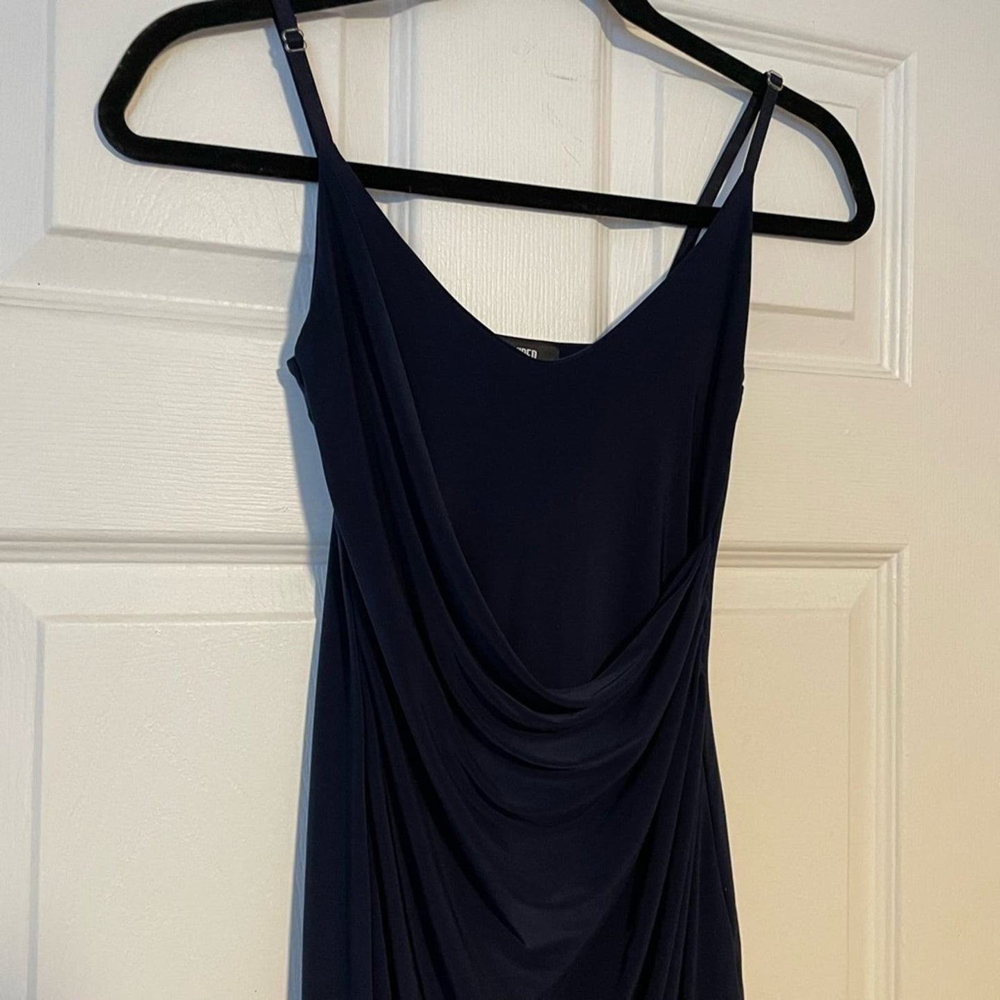 Missguided Navy Draped Front Dress - Size 6