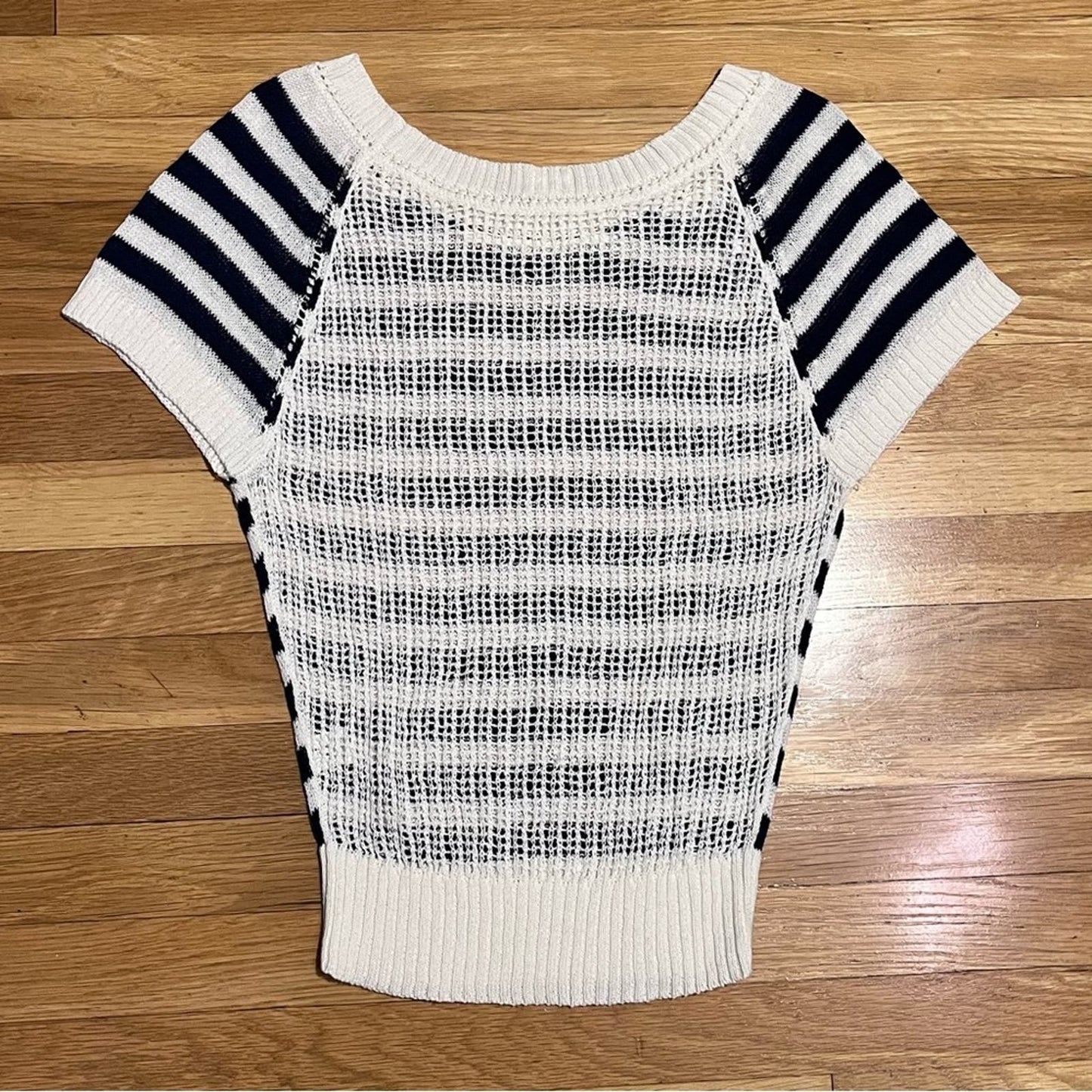 Aerie Short Sleeve Striped Knit Top - Size S