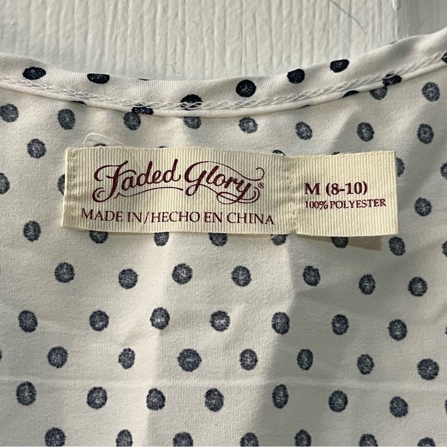 Faded Glory Polka Dot Tank Top - Size M