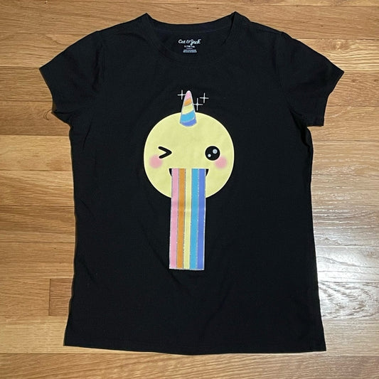 Cat & Jack Rainbow Unicorn Emoji Kids T-Shirt - Size L (10-12)