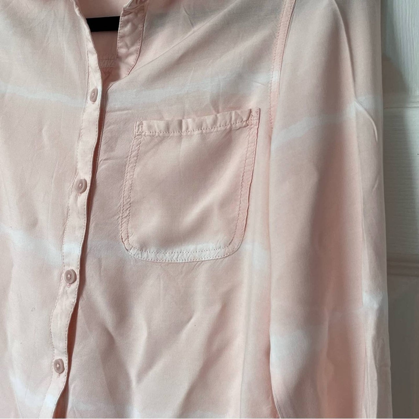 BeachLunchLounge Collection Tie-Dye Stripe Button-Down Shirt - Size S