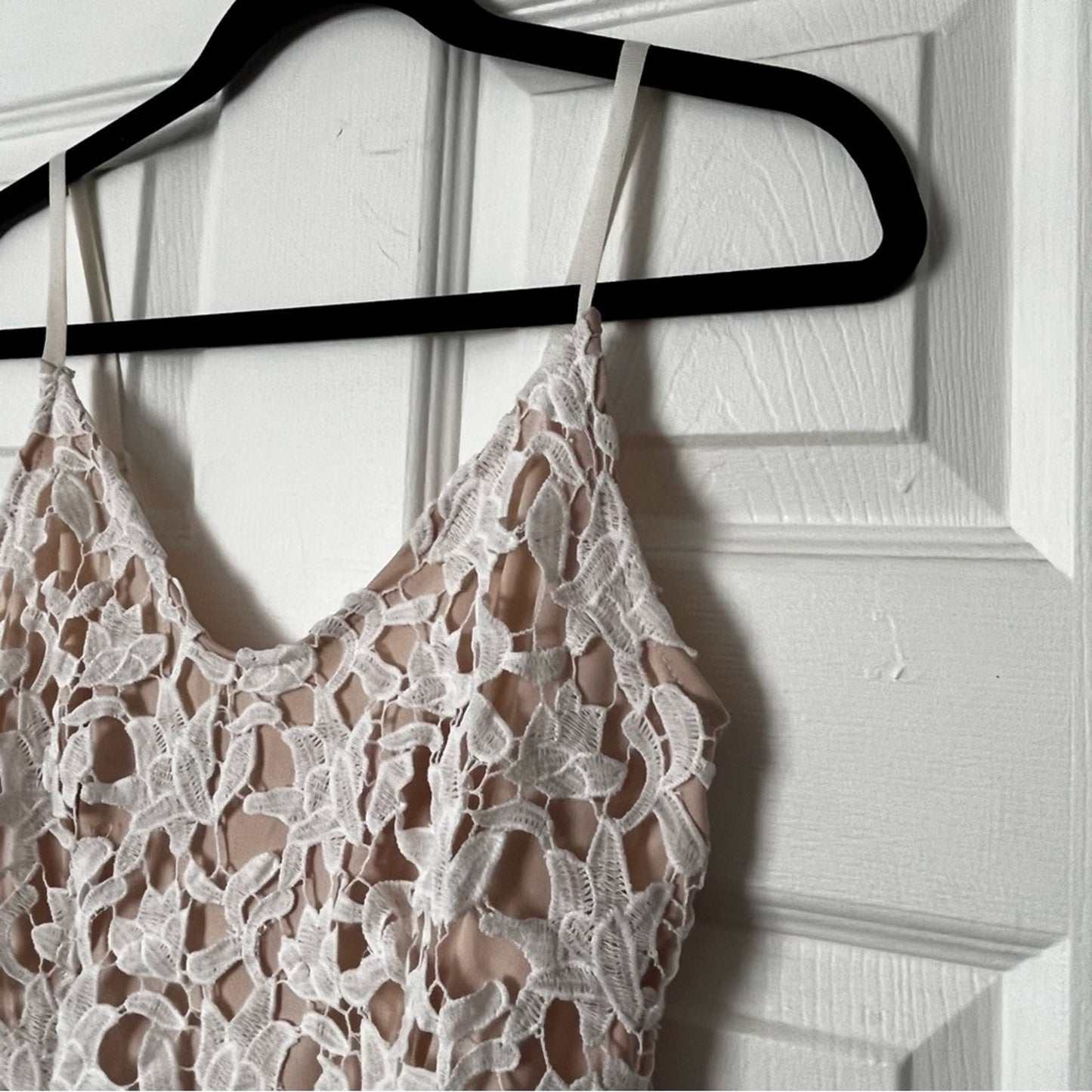 Lace Overlay A-Line Hi-Low Dress - Size M
