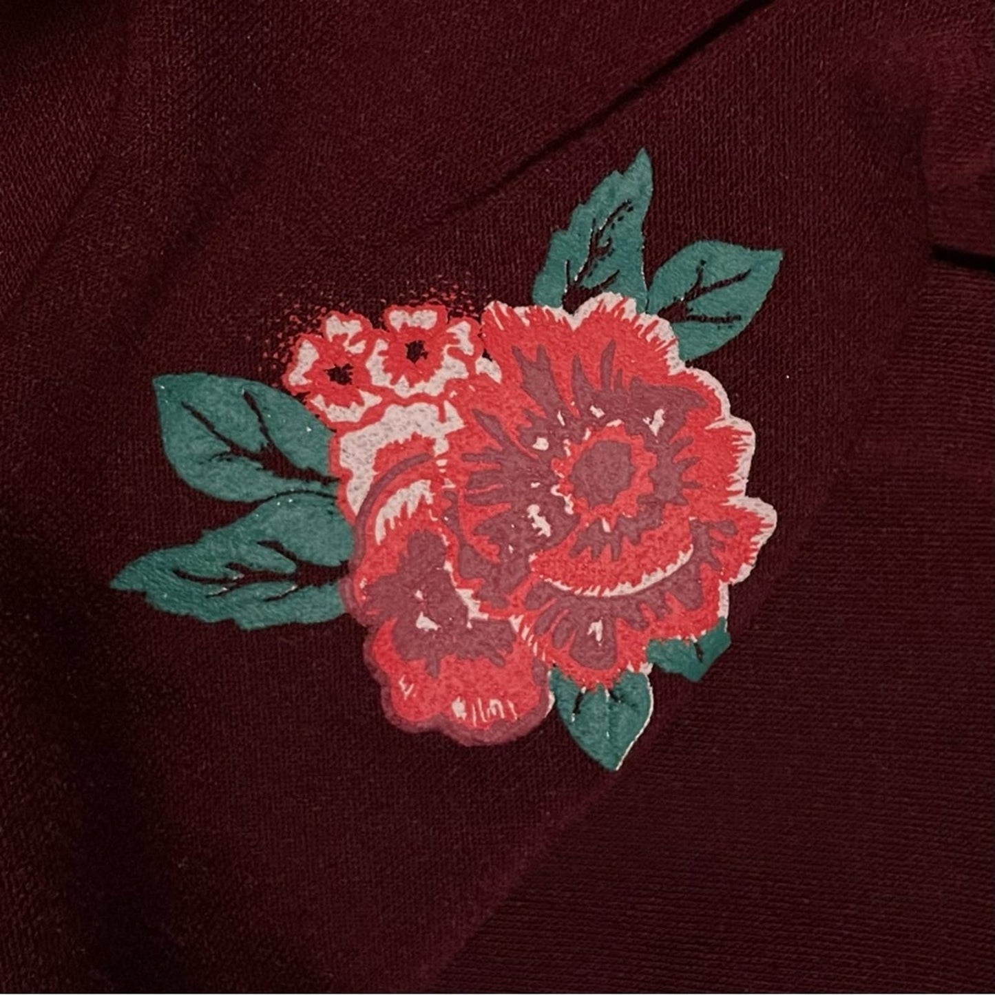 Super Nova Burgundy Rose Hoodie - Size S