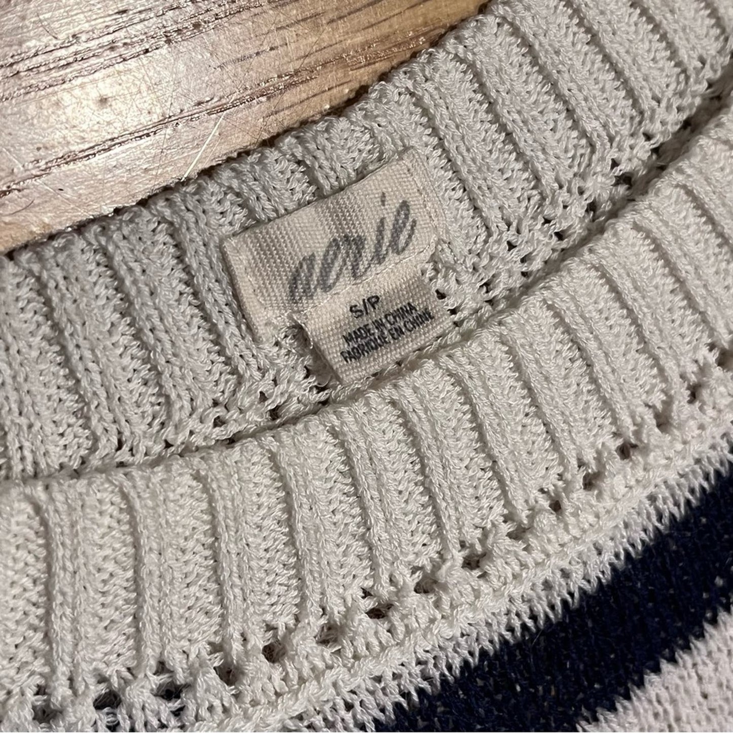 Aerie Short Sleeve Striped Knit Top - Size S