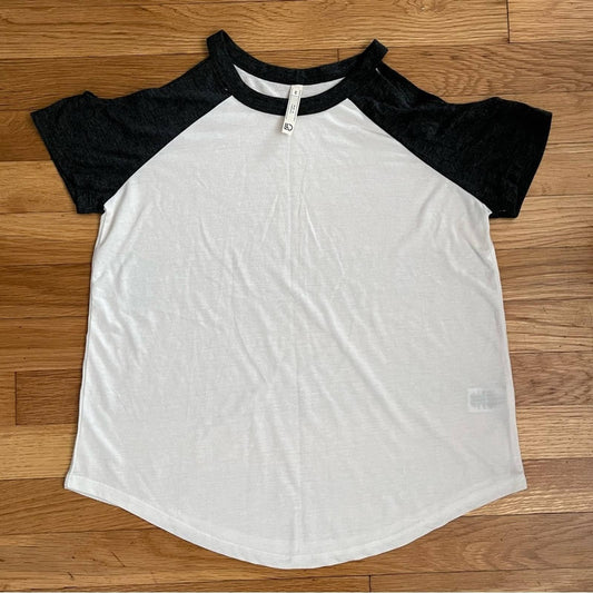 LD [?] Raglan Sleeve Cold-Shoulder Supersoft Tee - Size XS