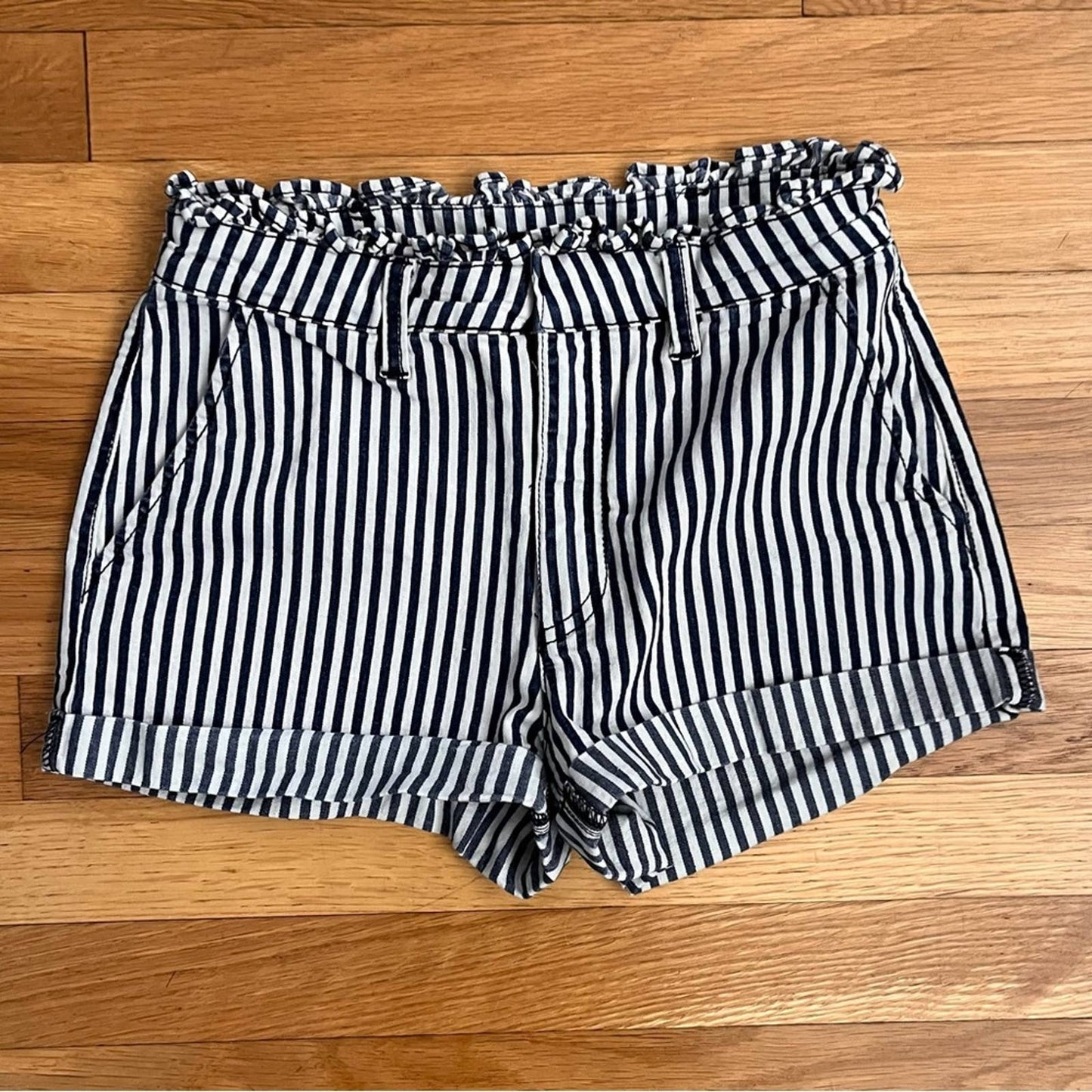 Forever 21 Ruffle Trim Striped Shorts - Size 26