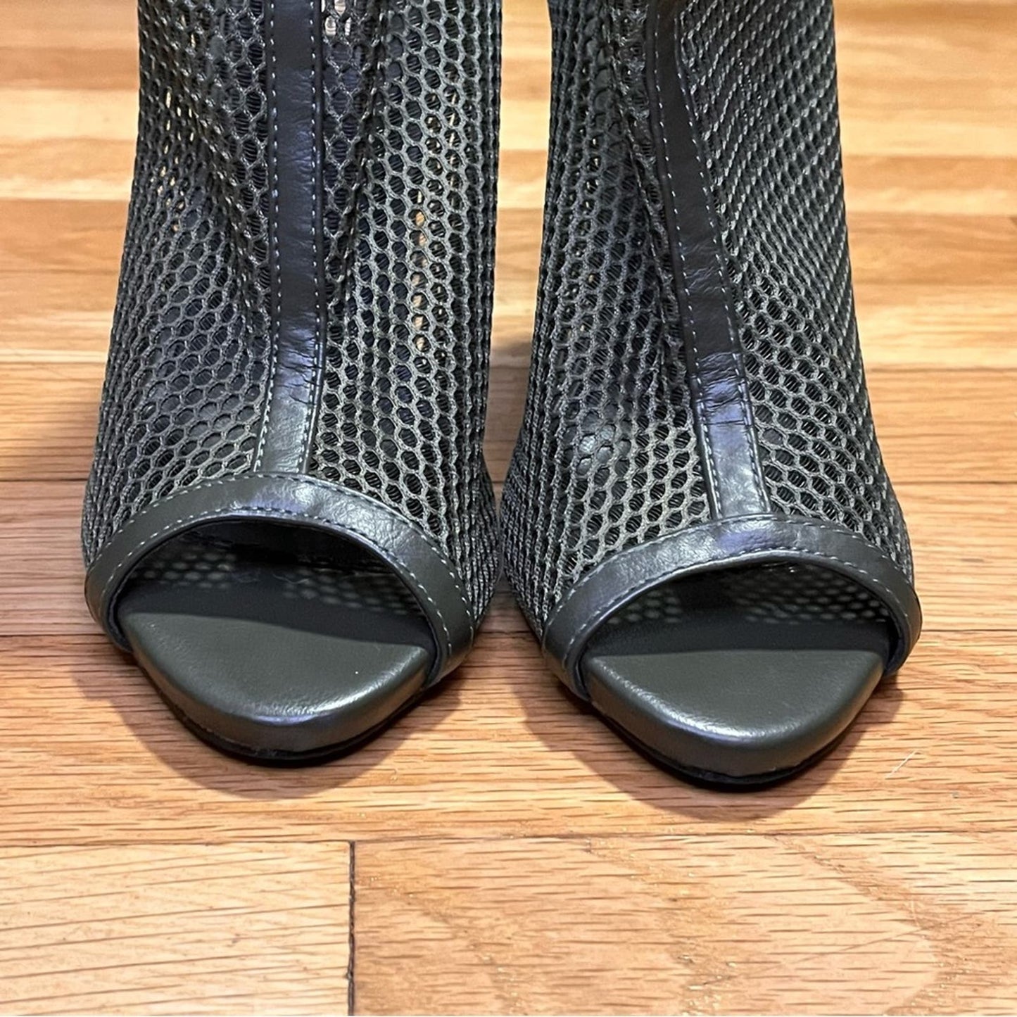 Studio F Fishnet Peep-Toe Ankle Booties - Size 37