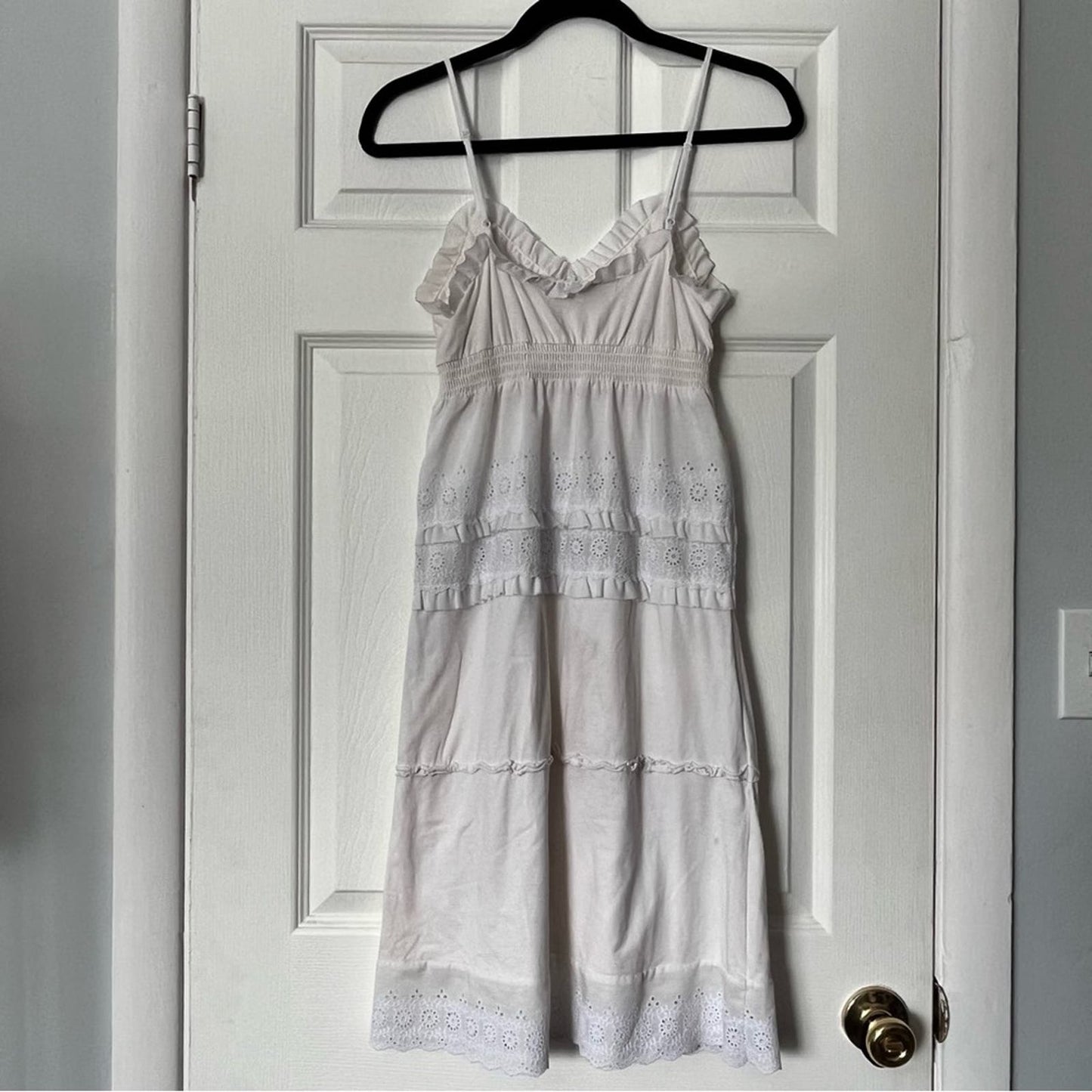 White Eyelet Trim Dress [No Brand]